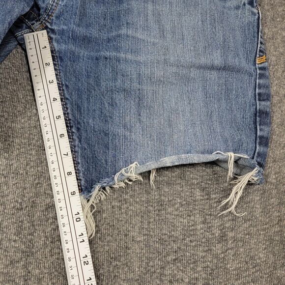 Ariat Jean Shorts Mens 38 Blue Low Rise M4 Boot FR Cut Offs Distressed Denim - Picture 5 of 10